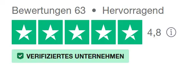 Bewertung auf Trustpilot - Stand 15.04.2024